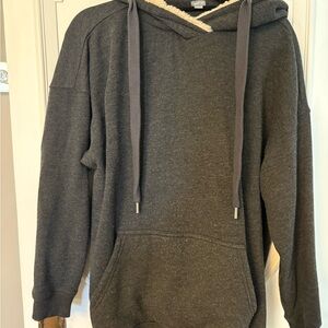 aerie Men's Charcoal Hooded Pullover Sweatshirt